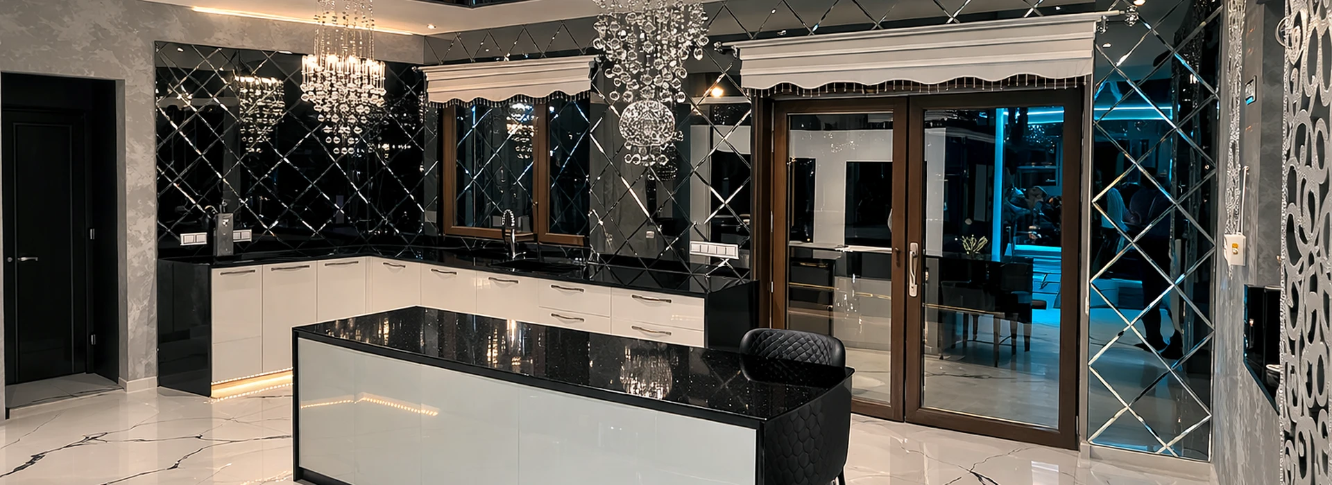 Kuchnia z&nbsp;szklaną ścianą